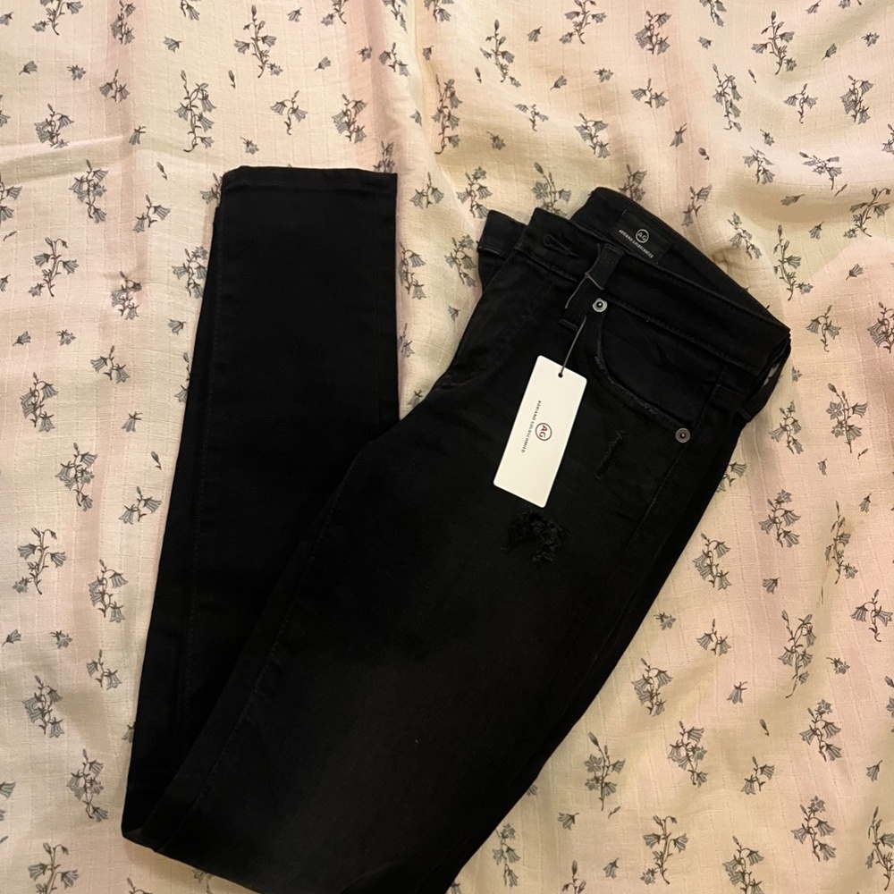 AG JEANS SUPER SKINNY BLACK JEANS SIZE 25 Adriano Goldschmied